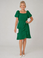 Ruosa | Short Puff Sleeve Side Tie Detail Mini Dress