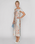 Imore | Soft Floral Off Shoulder Fitted Midi Dress