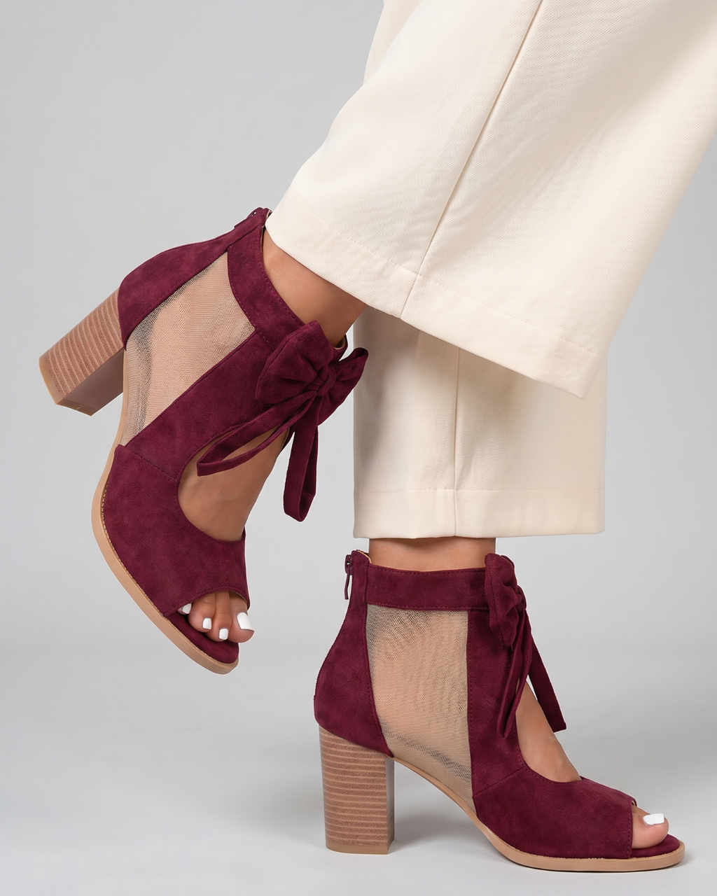 Comone | Bow Tie Open Toe Block Heel Sandals